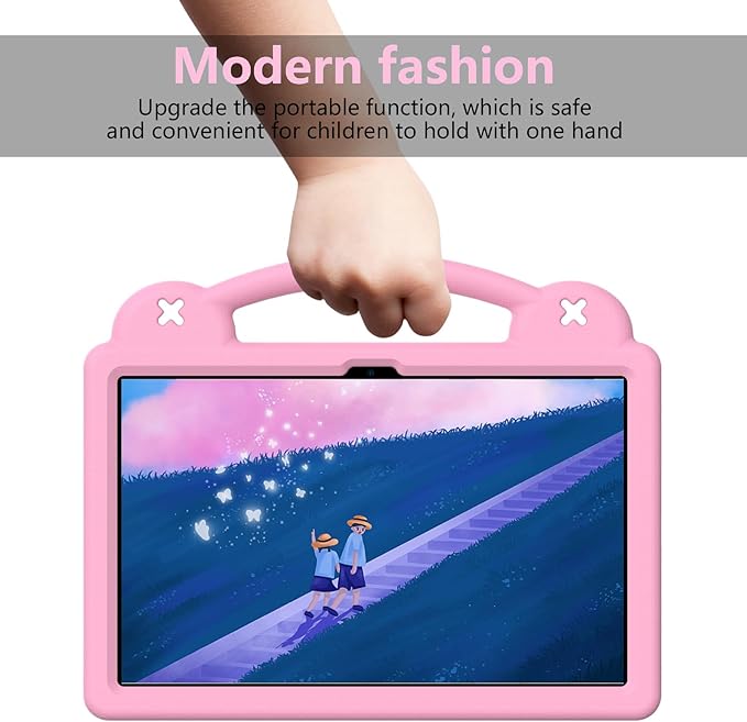 Compatible with Honor Pad X8a 2024/Pad X9 11 inch 2024/Infinix Xpad 11 inch X1101 2024 Tablet Case Kids Shockproof Protective Case with Shoulder Strap &amp Stand Handle Pink