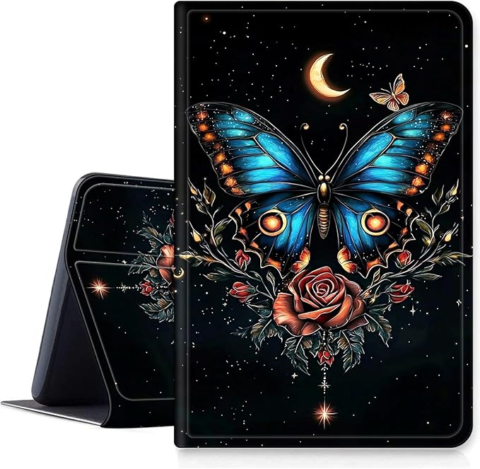 DIGTIALLL Case for Amazon Kindle Fire Max 11 Case (13th Generation 2023 Release) 11 PU Leather Smart Protective Cover with Auto Sleep/WakeBlue Butterfly