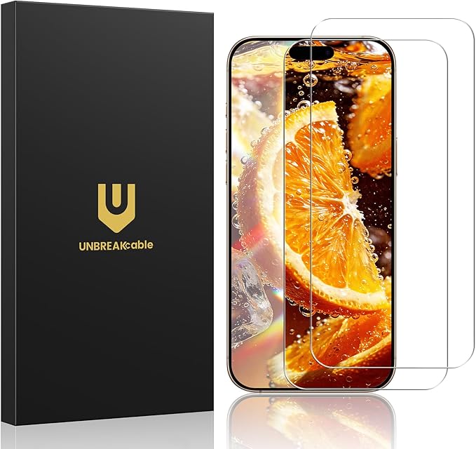 UNBREAKcable 2 Pack for iPhone 16 Pro Screen Protector AR Anti Reflection 9H+ Tempered Glass Anti-Glare Enhanced Clarity Anti-Blue Light Polishing Cloth Included