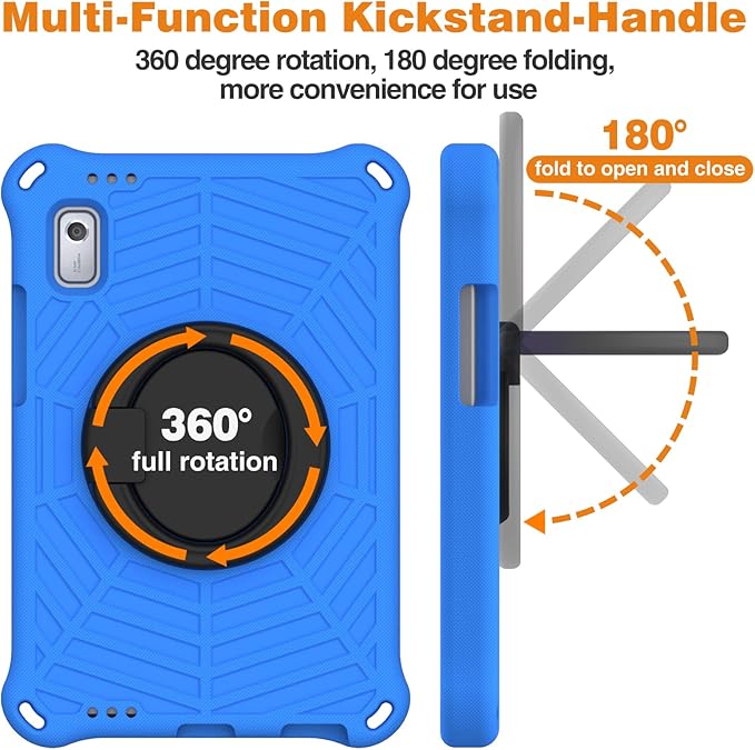 Compatible with Lenovo Tab M9 9.0 inch (TB-310FU) 2023 Case Tablet for Kids Light Weight EVA Rugged Shockproof Full Cover 360 Rotating Handle Stand Case (Blue)
