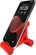 Skalene Phone Stand - 100% Silicone Rubber Adjustable Phone Holder Prop Rest - Desk Office Home Kitchen Accessory (Flash Red)