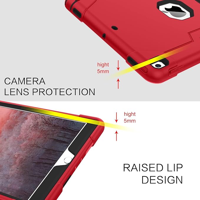 BENTOBEN for iPad Air 3rd Generation Case iPad Pro 10.5 2017 Case 3 Layers Heavy Duty Rugged Shockproof Kickstand Protective Tablet Case for iPad Air 3 10.5 2019 /iPad Pro 10.5 2017 Red/Black