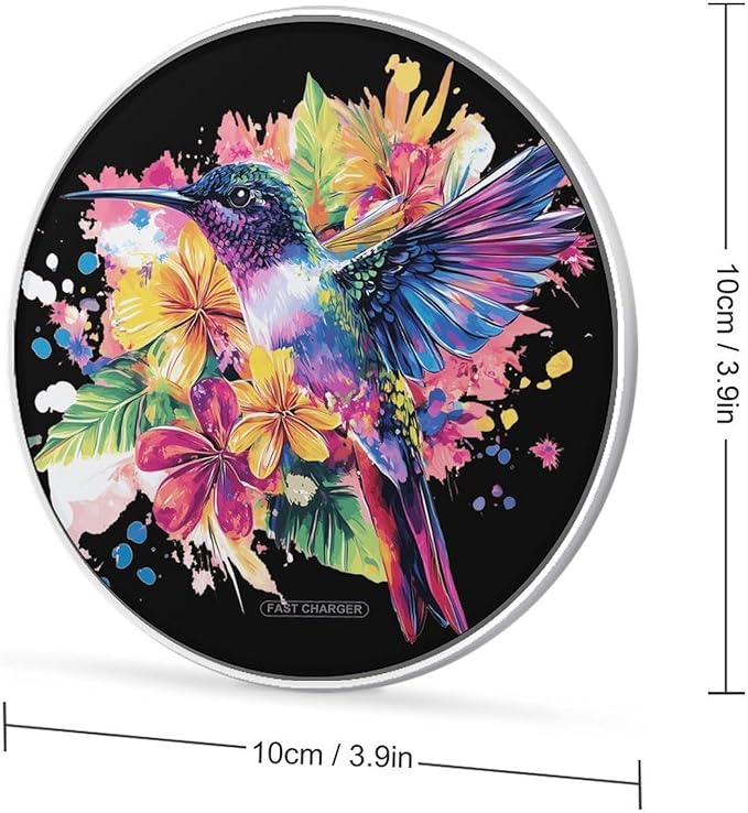 Colorful Hummingbird Phone Charger Magnetic Charging Pad Anti-Slip with USB Cable