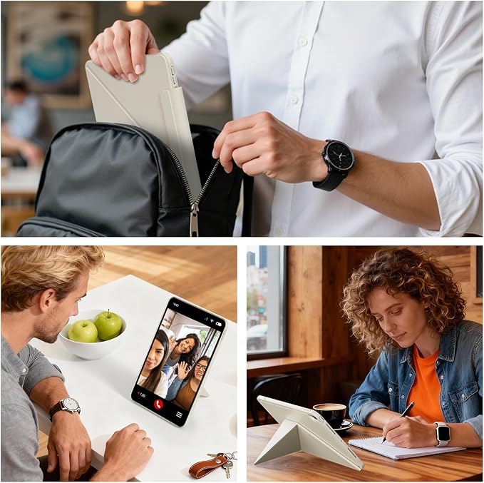 for iPad Air 11 Inch Case M3/M2 (2025/2024) iPad Air 5th/4th Gen Case 10.9 Inch (2022/2020) w/Pencil Holder Portrait/Landscape 4+ Angles Magnetic Cover for iPad Air 11'' 10.9'' Cream White
