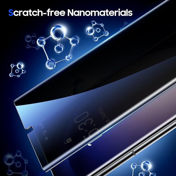 UniqueMe [2 Pack] for Samsung Galaxy S23 Ultra Privacy Screen Protector [Dust-Free Kit] Auto-Positioning Bubble Free Easy installation 3D Curved Full Coverage [Not Glass][Support Fingerprint Unlock]-