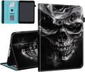 Case for Samsung Galaxy Tab A9 Plus/A9+ 5G 11 Inch 2023 Model (SM-X210/X216/X218)Card Slot PU Leather TPU Case Pen Holder Auto Wake SleepSmoke Skull