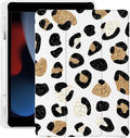 Cute Leopard Print for iPad Air 13 Inch Case M3 2025/M2 2024 with Pencil Holder Auto Sleep/Wake White Leather Soft TPU Back Cover