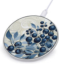 Field of Blueberries Wireless Charger Fast Wireless Charging Pad with USB Cable 10W Anti-Slip Magnetic Wireless Charger Portable Slim Charger Puck Travel Charging Station