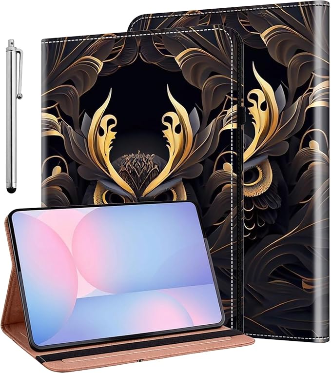 ALILANG Case for Samsung Galaxy Tab S10 FE+/ S10 FE Plus 13.1 Inch 2025 Folio Book Style Shockproof Folding Stand Cover for Samsung S10 FE Plus (SM-X620/SM-X626/SM-X626B) -Owl