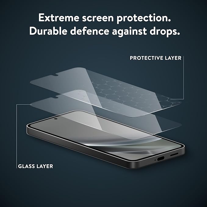 Mous - Screen Protector for Galaxy S25 Plus - 9H Hardness Tempered Glass - 2 Pack - Scratch Resistant and Shatterproof