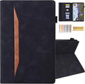 Dteck Folio Case for All-New Amazon Fire HD 10 and 10 Plus Tablet (13th/11th Generation 2023/2021 Release)Premium PU Leather Slim Flip Stand Magnetic Pocket Wallet Cover with Pencil Holder Black