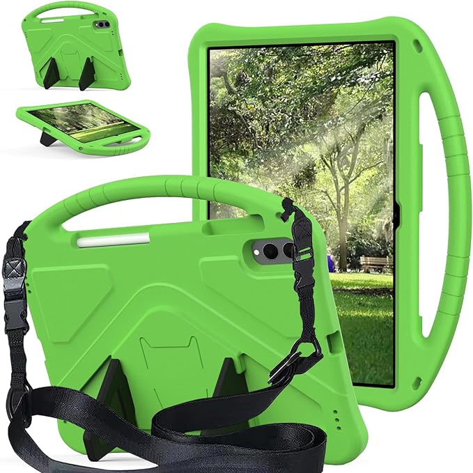 for Galaxy Tab S11 Ultra 14.6 inch Case Kids 2025 with Strap EVA Stand Kickstand Cover for Samsung S11 Ultra Tablet Case 14.6'' (Green)