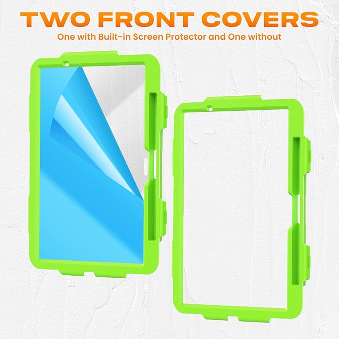 SEYMAC stock Case for iPad Air 11-inch M4-M2 2026-2024 (Gen 8-6) Shockproof Heavy Duty Case with Screen Protector Pencil Holder Rotating Stand Hand Strap Shoulder Strap Green