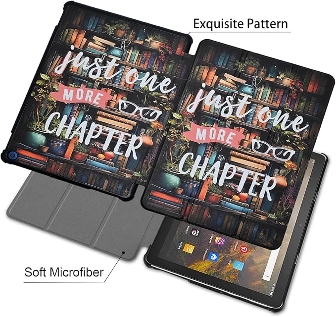 Slimshell for Amazon Fire Max 11 (13th Generation 2023 Release) - PU Leather Folding Stand Cover for Fire 11 Tablet Case with Auto Wake/Sleep Just one More Chapter
