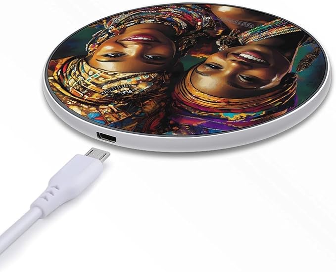 Afrikaner Women Wireless Charger Anti-Slip Wireless Charging Pad Slim Charger Mat for Men Women