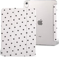 case for ipad 11th Generation11 Inch 2025 (A16 Chip) &amp 10th Gen 10.9 Inch 2022 - Slim Scratch-Resistant Hard PC Translucent Back Shell SmartCover Wake/Sleep Function White Black Polka dot