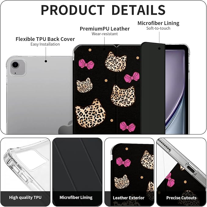 cute cat with Leopard Pink Bow