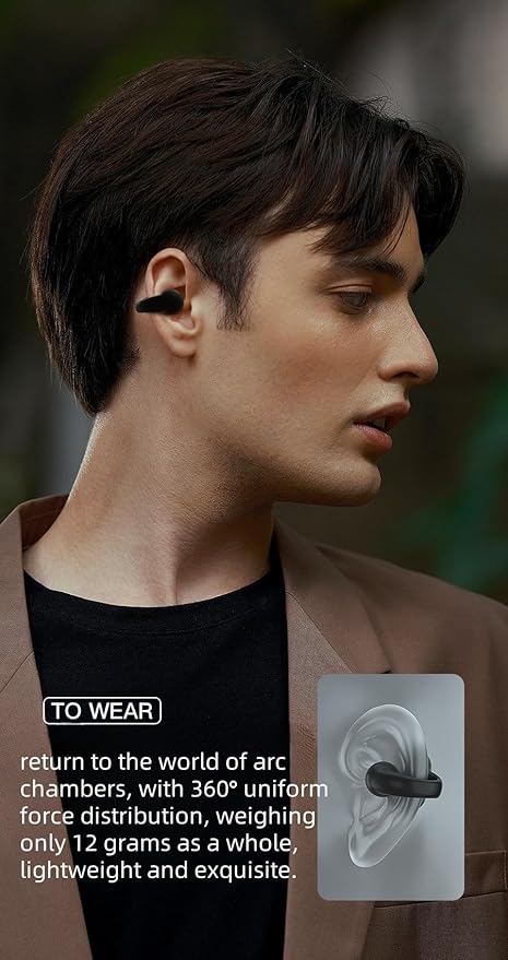HeadphonesEarbudsEarphonesWireless HeadphonesOpen Ear eabudsBluetooth HeadphonesIPX5 Waterproof48 Hours Long Listening timeLightweight and ExquisiteHD CallGood Sound Quality