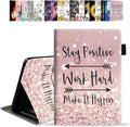 Case for Amazon Fire HD 10 &amp 10 Plus Tablet 10.1 (13th/11th Gen 2023/2021 Release) Stay Positive Work Hard and Make It Happen Inspirational Quote PU Leather Folio Case with Smart Auto Wake/Slee