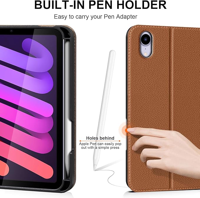 for iPad Air 13 inch Case 2024/2025 M3/M2 Model Premium Smart Folio Cover with Auto Wake/Sleep Apple Pencil 2 Holder Multi-Angle Stand and Secure Buckle Closure (Brown)
