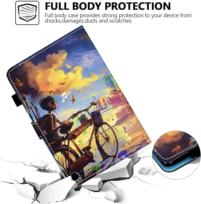 Case for Amazon Fire Max 11 13th Generation (2023) Techcircle Folio Stand PU Leather Magnetic Smart Wallet Soft Cover Protective Case with Pen Holder+Card Slots Auto Wake/Sleep Urban Biking