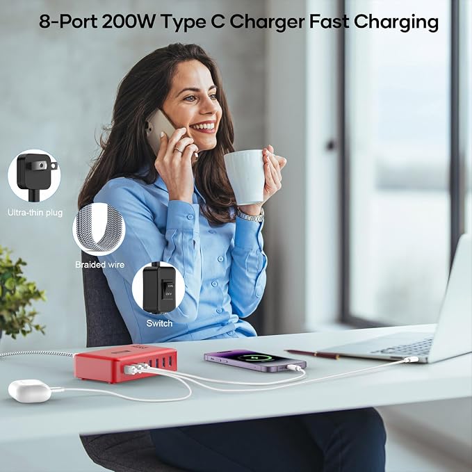 Flat Charger 200W RED