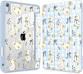 Case for iPad 11 inch A16 2025 Generation 11th / iPad 10.9 inch 2022 10th Gen Buit in Pencil Holder with Shockproof Cover Clear Transparent Back Shell Auto Wake/Sleep Duck &amp Bow Blue