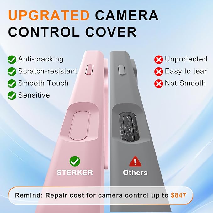 STERKER 360° Rotatable Stand Compatible with iPhone 17 Pro Max Case with Magnetic [Military Grade Drop Tested][Adjustable Kickstand] Ring Holder Silicone Slim Back Soft Edge Pink