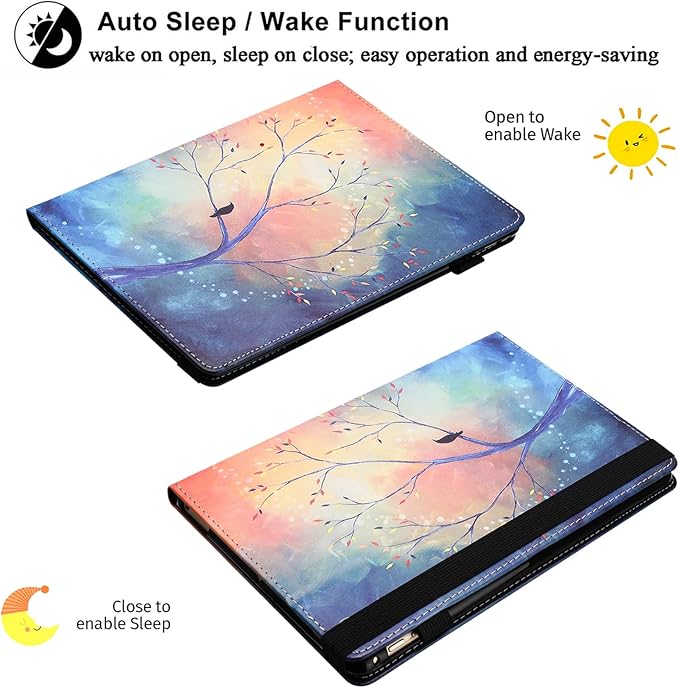Case for Amazon Kindle Fire Max 11 Tablet (13th Generation2023 Release) 11 with Pencil Holder &amp Folio Stand Magnetic Smart PU Leather Shockproof Cover [Auto Sleep Wake] Oil Painting Tree