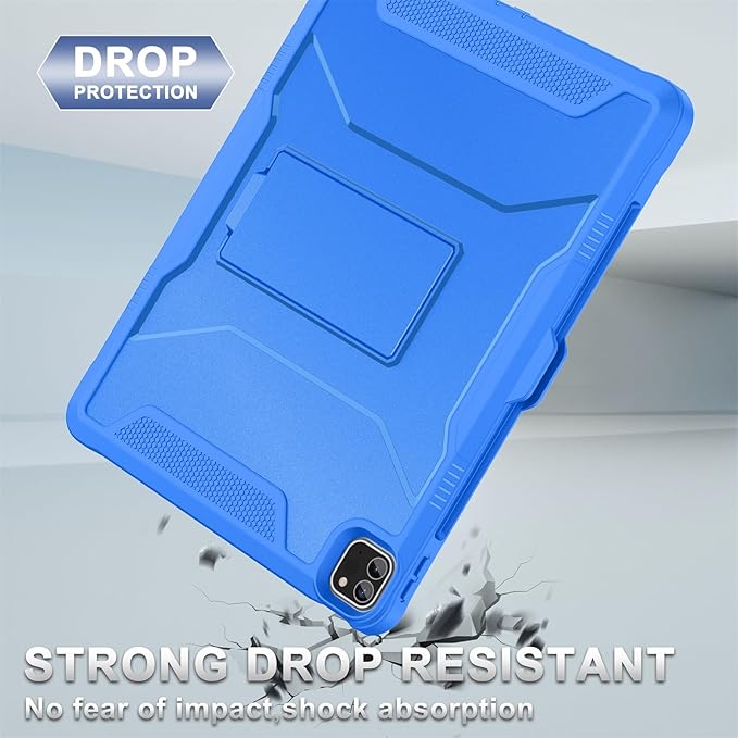Soke Case for iPad Pro 12.9 Inch 6th/5th/4th Generation(2022/2021/2020 Release) Rugged Shockproof Protective Cover with Built-in Kickstand for Apple iPad Pro 12.9 - Klein Blue
