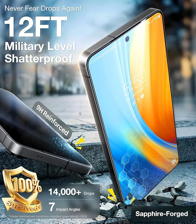 UltraGlass TOP 9H+ Armor for Samsung Galaxy S26 Screen Protector [NO.1 Military Grade Protection] Galaxy 26 Screen Protector Tempered Glass S26 Case Friendly OnePull Install 2 Pack