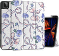 DONGKE Case for 2022/2021/2020/2018 iPad Pro 11 inch Gen 4/3/2/1 - Slim Protective Case - Built in Pencil Holder Support Charging - Trifold Stand &amp Sleep/Wake Cover- Pansies Flower