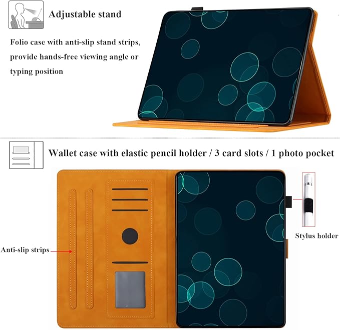 Case for Amazon Kindle Fire HD 8 &amp Fire HD 8 Plus (12th/10th Gen 2024/2022/2020) 8 with Stand/Pencil Holder [Auto Sleep/Wake] UUcovers Embossed Magneic Smart Folio Cover Yellow Butterfly