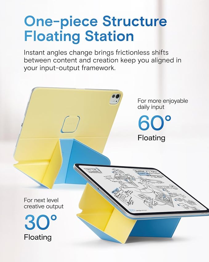 MOFT Dynamic Folio Tablet Stand for Desk Compatible with iPad Air 13-inch (M4 2026 /M3 2025 / M2 2024) Slim Magnetic Tablet Holder Case with 20+ Viewing Angles Panna Cotta x Faded Jeans