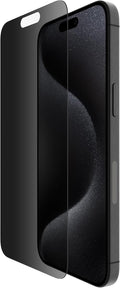 Belkin ScreenForce TemperedGlass Treated Privacy Screen Protector for iPhone 15 Pro Max - Slim &amp Scratch-Resistant - Includes Easy Align Tray for Bubble Free Application