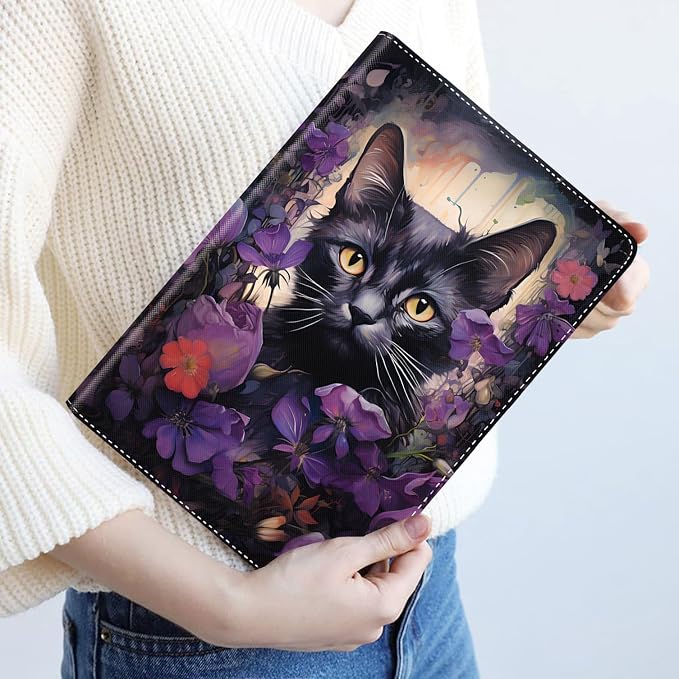 Cat & Purple Flower