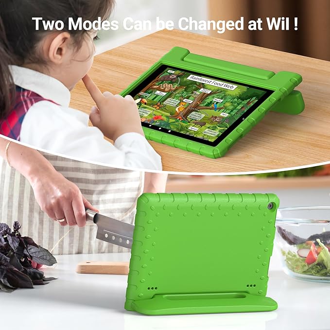 for Amazon Fire hd 10 Tablet case Kids 5th/7th/9th Generation 2015/2017/2019 Released Shockproof Protective Cover NOT Compatible with Kindle Fire HD 10 or 10 Plus 13th/11th Generation Green