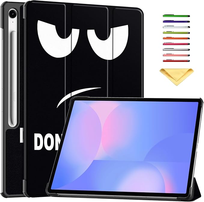 Case for Samsung Galaxy Tab S10 FE+/S10 FE Plus 13.1 Inch 2025 Model (SM-X620/SM-X626B) Tri-Fold Stand Smart PU Leather &amp Hard Back Shockproof Cover with Auto Wake/Sleep Don't Touch Me