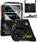 BRAECN for iPad Pro 13 inch Case M5 2025 &amp M4 2024 Heavy Duty Shockproof Protective with Pencil Holder Screen Protector 360°Rotating Stand Handle &amp Shoulder Strap Full Body Cover Kids Friendly