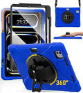 BRAECN Case for iPad Pro 11 inch M5 2025 &amp M4 2024 4 Layers Heavy Duty Full-Body Protection Screen Protector Pencil Holder 360° Rotating Handle Kickstand Shoulder Strap Kids Friendly