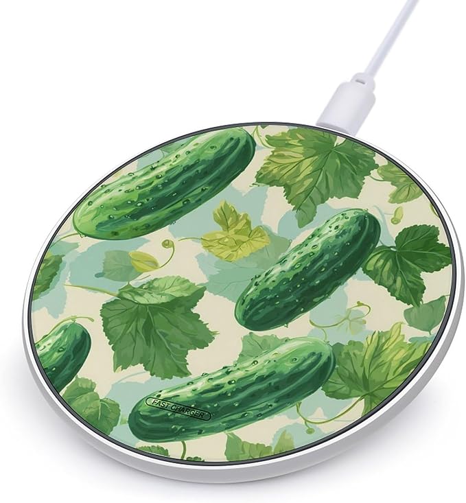 Cucumber Pickles Leaves Phone Charger Magnetic Charging Pad Anti-Slip with USB Cable