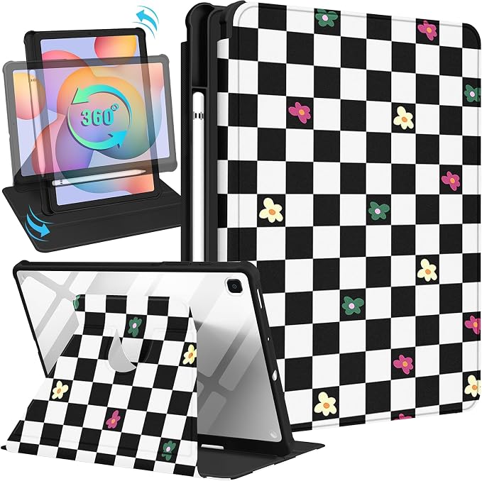 3-for Tab S6 Lite-Plaid Flower