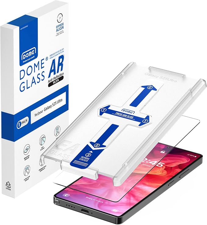 DOME GLASS Whitestone DOME AR for Samsung Galaxy S25 Ultra [Super Anti-Reflection] Tempered Glass Screen Protector[1pack]