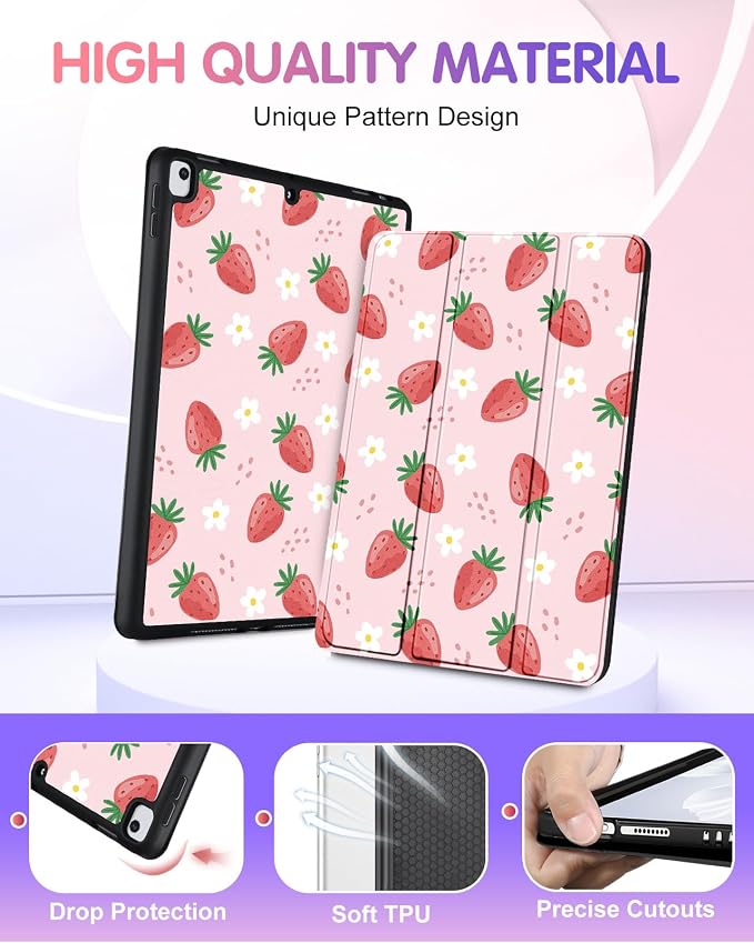 1-for iPad 9/8/7th-Strawberry