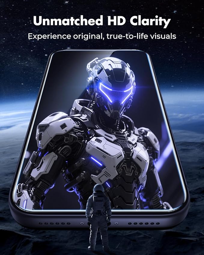 UNBREAKcable iPhone 17 Pro Max Screen Protector 3-Pack with Camera Protection | 9H Hardness | HD Clarity | Anti-Fingerprint | Case Friendly | 6.9 Inch | 3 Tempered Glass + 3 Camera Lens Protectors