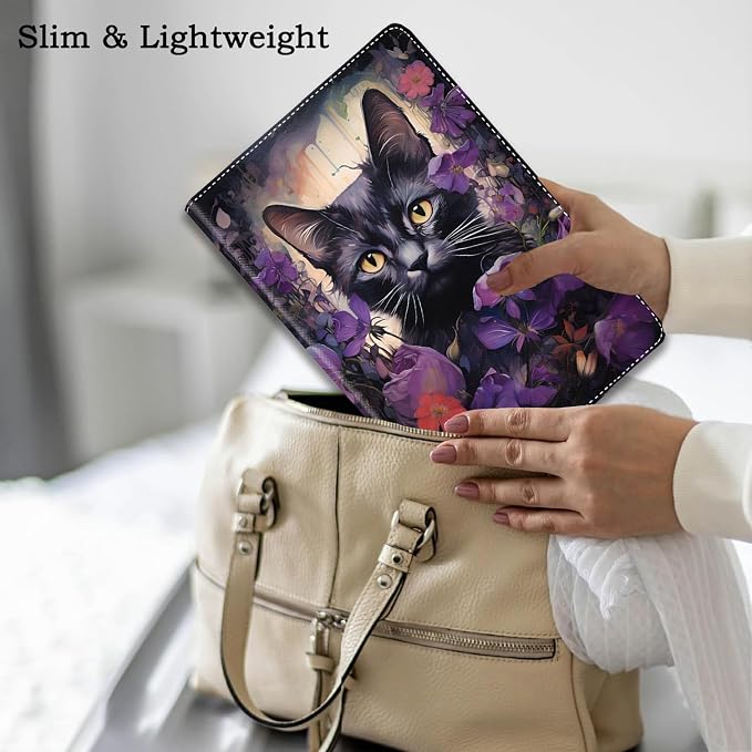 Cat & Purple Flower