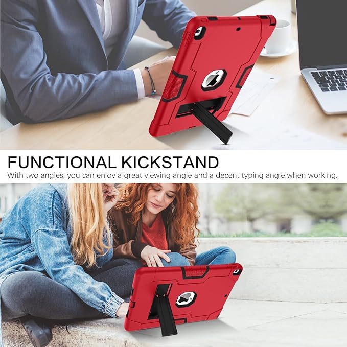 BENTOBEN for iPad Air 3rd Generation Case iPad Pro 10.5 2017 Case 3 Layers Heavy Duty Rugged Shockproof Kickstand Protective Tablet Case for iPad Air 3 10.5 2019 /iPad Pro 10.5 2017 Red/Black