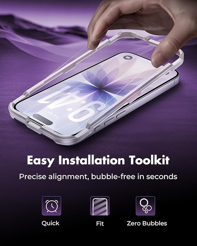 UNBREAKcable iPhone 17 Screen Protector 3-Pack with Camera Protection | 9H Hardness | HD Clarity | Anti-Fingerprint | Case Friendly | 6.3 Inch | 3 Tempered Glass + 3 Camera Lens Protectors