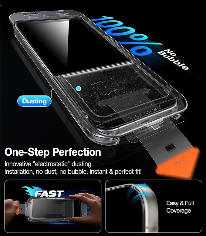 UltraGlass Top 9H+ Glass for iPhone 16 Plus Privacy Screen Protector 2024 [No.1 Military Grade Shatterproof &amp 100% Anti Spy] Privacy Screen Tempered Glass [Longest Durable] 2 Pack