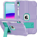 Case for iPad (A16) 11th Generation 11 Inch 2025 / iPad 10th Generation 10.9 Inch 2022 Rugged Heavy Duty Protective Cover [Built-in Pencil Holder ] for iPad 11/10 Gen (Lightpurple)